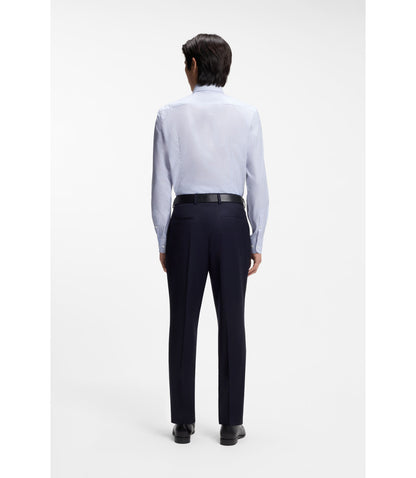 Boss Printed Slim Fit Shirt In Italian Made Twill Light Blue
