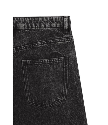 Hugo Black Relaxed Fit Jeans In Rigid Denim Black Women's