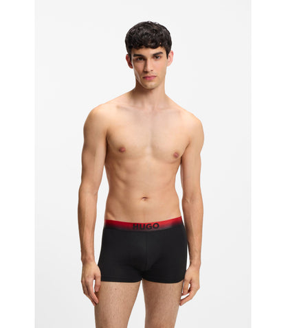 Hugo Three Pack Of Degrad Waistband Trunks Patterned