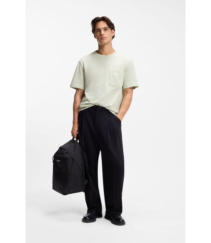 Hugo Cotton Jersey T Shirt With Embroidered Logo Light Green