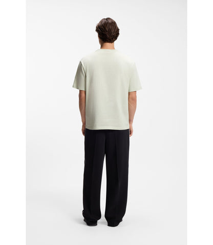 Hugo Cotton Jersey T Shirt With Embroidered Logo Light Green