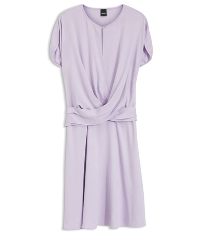 Boss Keyhole Neckline Dress With Wrap Detail Light Purple Women's