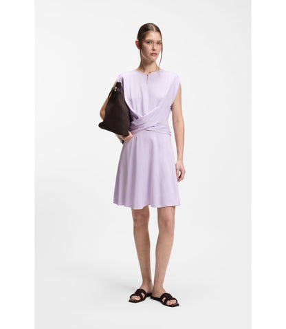 Boss Keyhole Neckline Dress With Wrap Detail Light Purple Women's