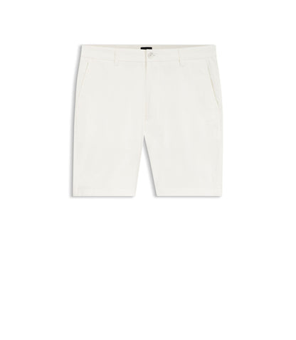 Boss Modern Fit Shorts In Stretch Cotton Twill White