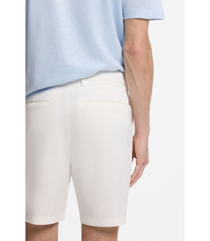 Boss Modern Fit Shorts In Stretch Cotton Twill White