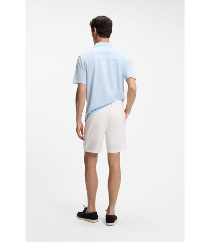 Boss Modern Fit Shorts In Stretch Cotton Twill White