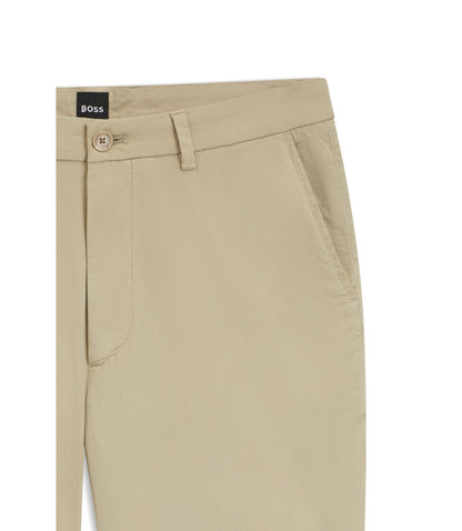 Boss Modern Fit Shorts In Stretch Cotton Twill Light Beige