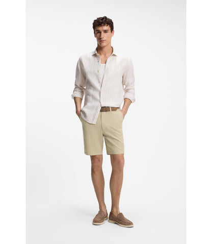 Boss Modern Fit Shorts In Stretch Cotton Twill Light Beige