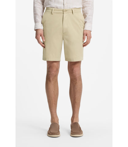 Boss Modern Fit Shorts In Stretch Cotton Twill Light Beige