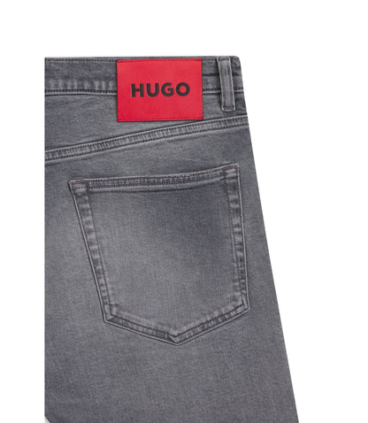 Hugo Grey Extra Slim Fit Jeans In Stretch Denim Silver