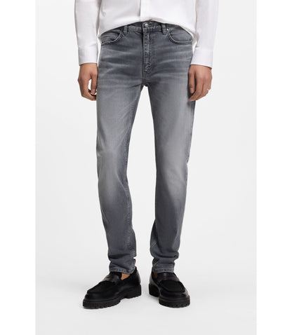 Hugo Grey Extra Slim Fit Jeans In Stretch Denim Silver