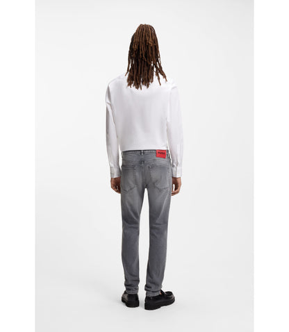 Hugo Grey Extra Slim Fit Jeans In Stretch Denim Silver