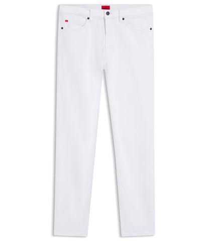 Hugo White Slim Fit Jeans In Stretch Denim White