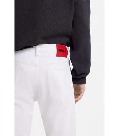 Hugo White Slim Fit Jeans In Stretch Denim White
