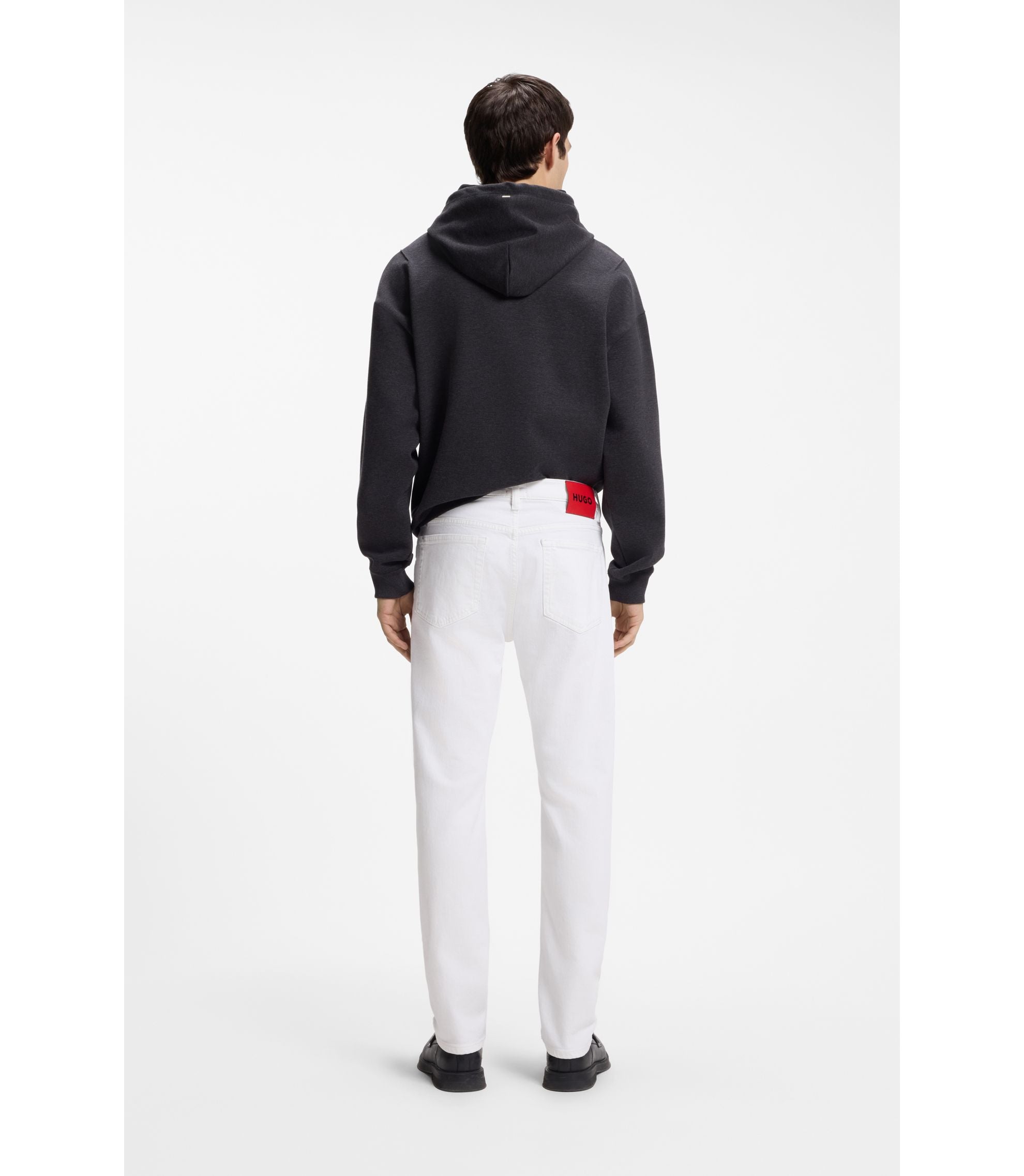 Hugo White Slim Fit Jeans In Stretch Denim White
