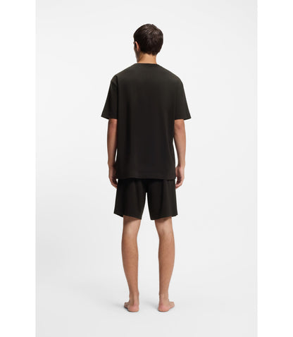 Hugo Gradient Logo Pyjama T Shirt In A Cotton Blend Black