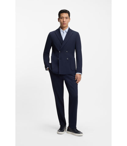 Boss Printed Slim Fit Shirt In Performance Stretch Jersey Light Blue