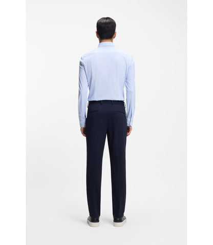 Boss Printed Slim Fit Shirt In Performance Stretch Jersey Light Blue