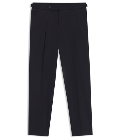 Boss Tapered Fit Trousers In Stretch Cotton Dark Blue