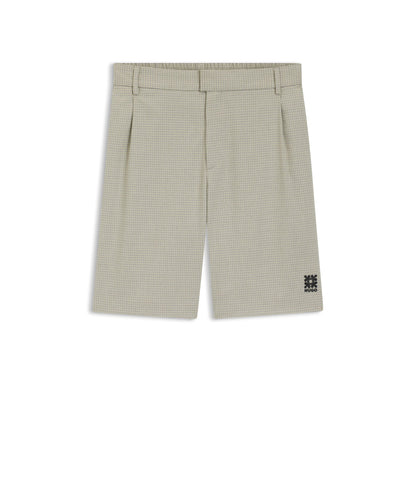 Hugo Relaxed Fit Shorts With Houndstooth Pattern Light Green