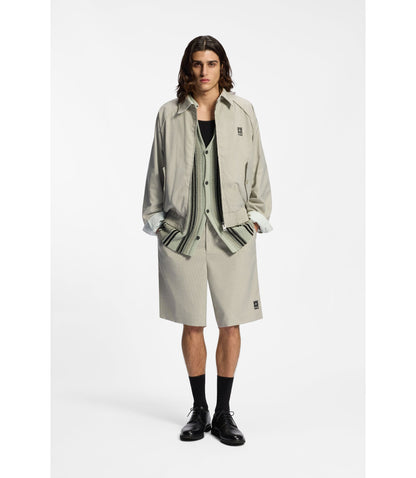Hugo Relaxed Fit Shorts With Houndstooth Pattern Light Green