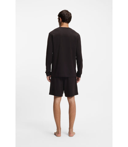 Hugo Logo Label Pyjama T Shirt In A Cotton Blend Black