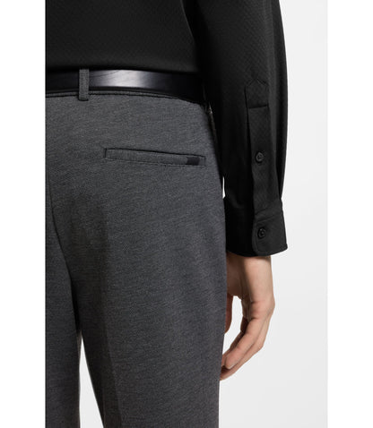 Boss Performance Stretch Slim Fit Shirt In Structured Jersey Black