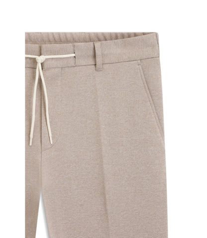 Boss Tapered Fit Trousers With Reversible Drawstring Khaki