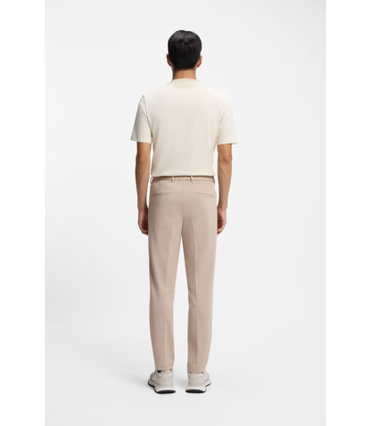 Boss Tapered Fit Trousers With Reversible Drawstring Khaki