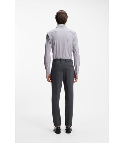 Boss Printed Slim Fit Shirt In Performance Stretch Jersey Khaki