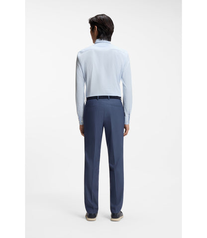 Boss Checked Slim Fit Shirt In Performance Stretch Fabric Light Blue