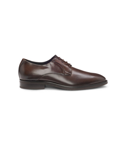 Boss Derby Shoes In Smooth Leather Brown Brown