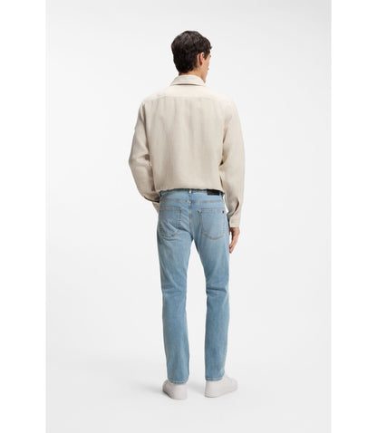 Boss Delaware Slim Fit Jeans In Blue Soft Motion Denim Turquoise