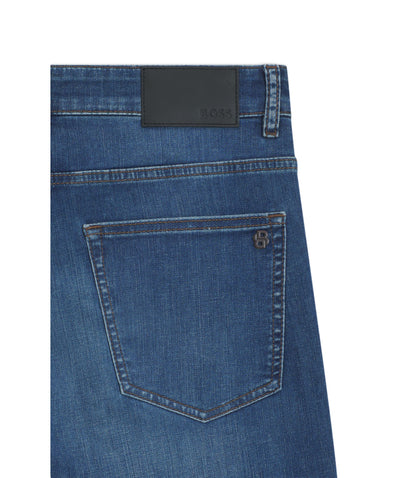 Boss Delaware Slim Fit Jeans In Blue Soft Motion Denim Blue