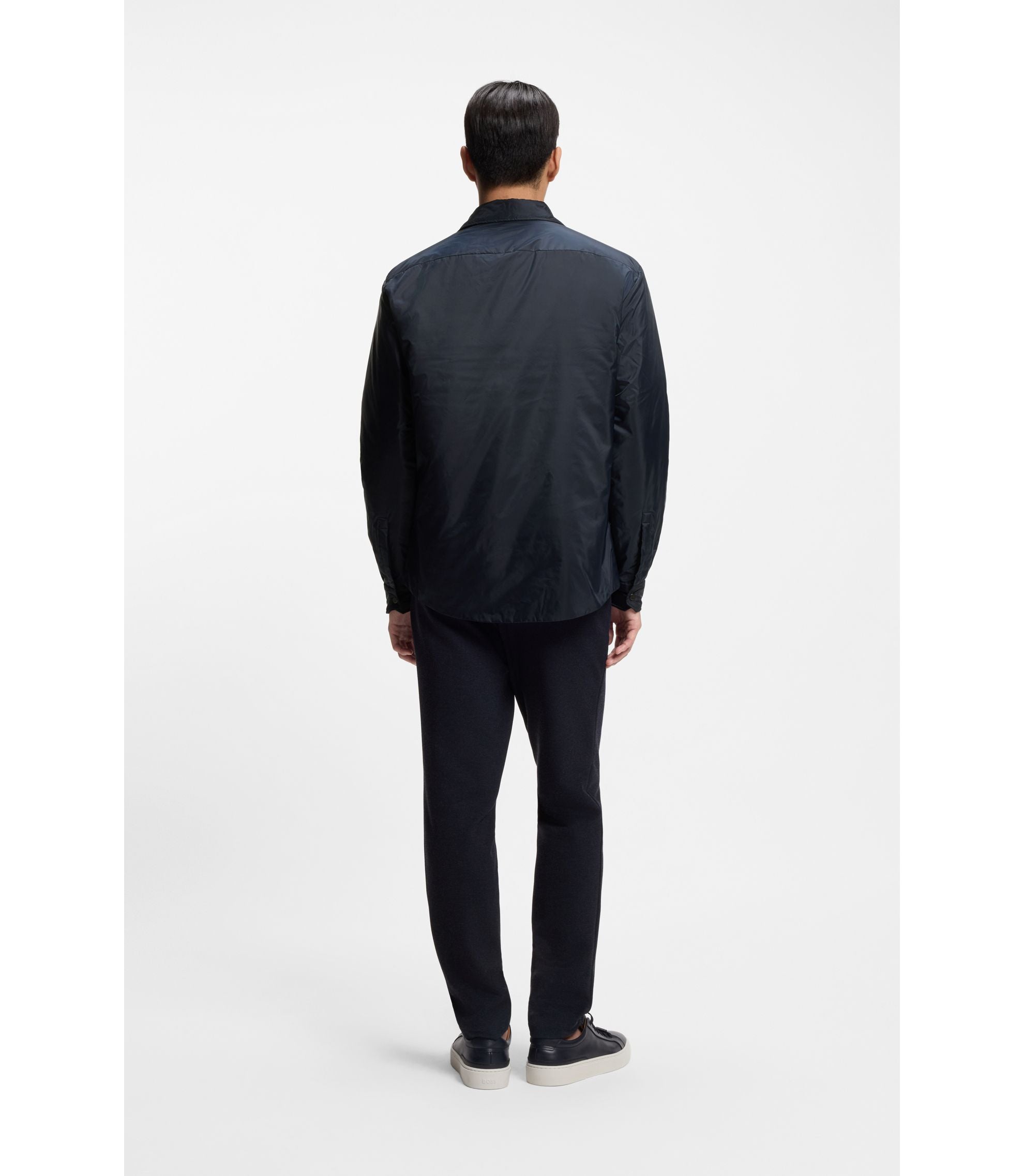 Boss Regular Fit Overshirt With Padding Dark Blue