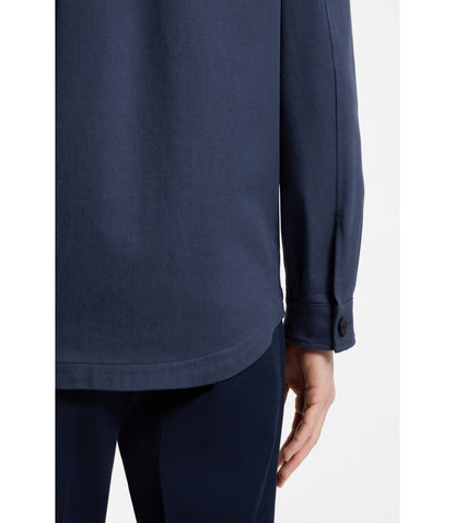 Boss Relaxed Fit Overshirt In Stretch Cotton Twill Light Blue