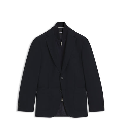 Boss Slim Fit Jacket With Integrated Vest Dark Blue