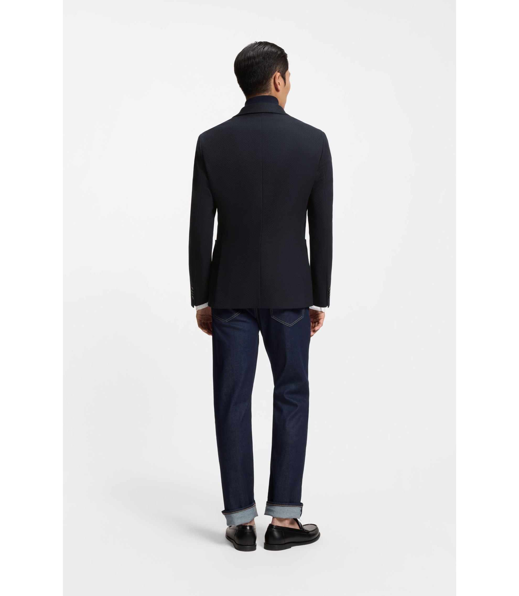 Boss Slim Fit Jacket With Integrated Vest Dark Blue