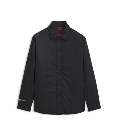 Hugo Oversized Fit Overshirt In Ripstop Fabric Black
