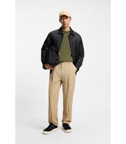 Hugo Oversized Fit Overshirt In Ripstop Fabric Black