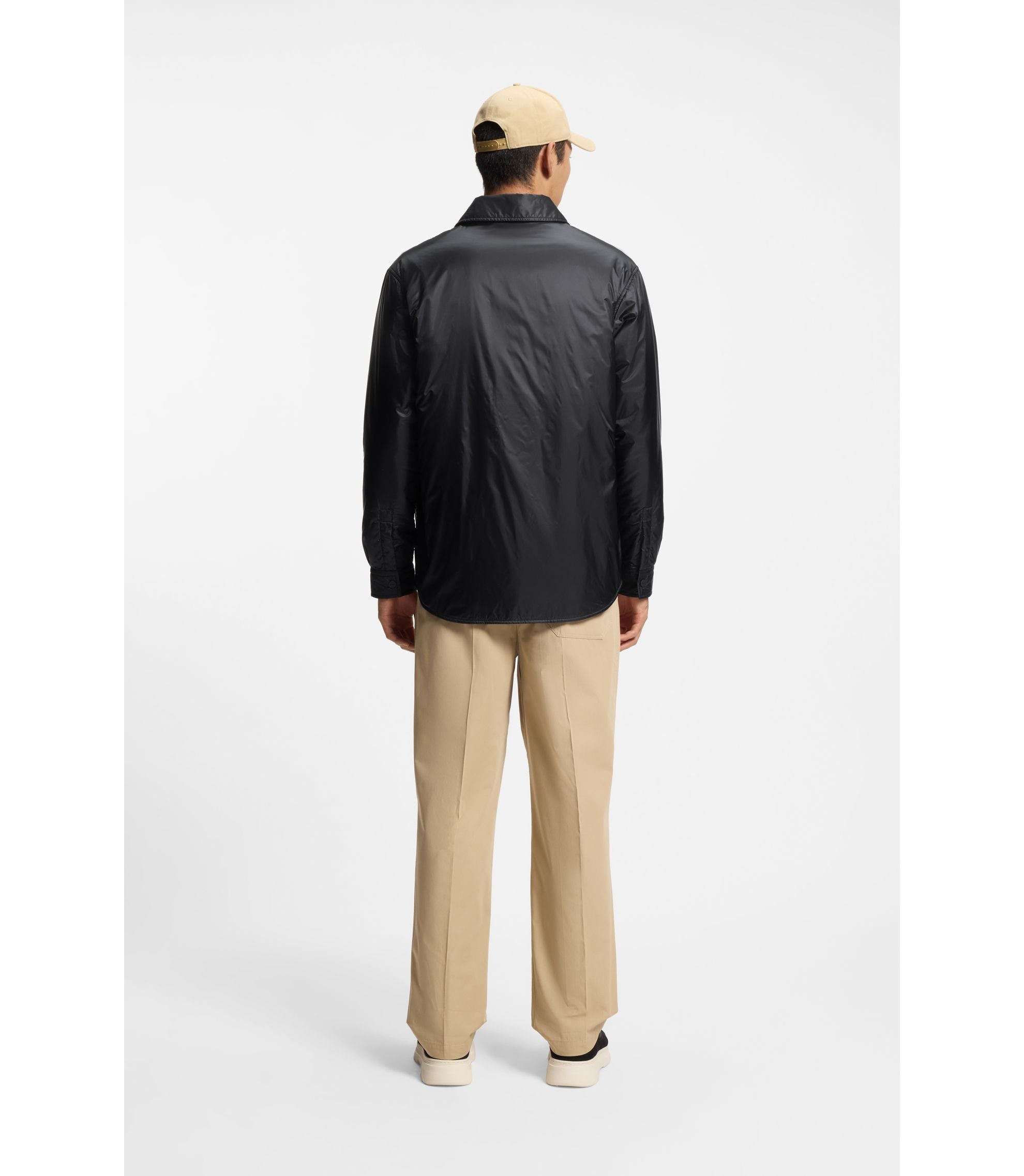 Hugo Oversized Fit Overshirt In Ripstop Fabric Black