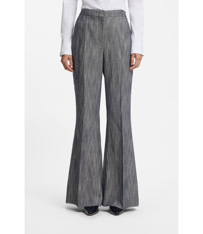 Boss Regular Fit Trousers In Melange Denim Patterned Women's