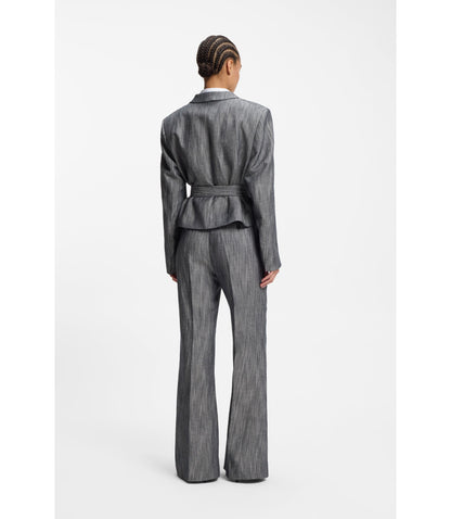 Boss Regular Fit Trousers In Melange Denim Patterned Women's