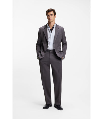 Hugo Checked Modern Fit Jacket In Stretch Cloth Dark Grey
