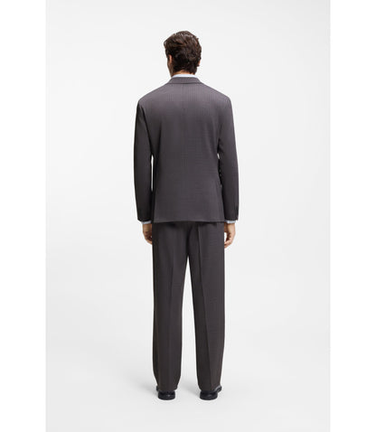 Hugo Checked Modern Fit Jacket In Stretch Cloth Dark Grey
