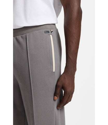 Boss Contrast Binding Tracksuit Bottoms In A Cotton Blend Dark Grey