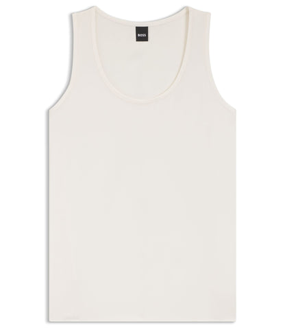 Boss Sleeveless Top In Stretch Silk White Women's