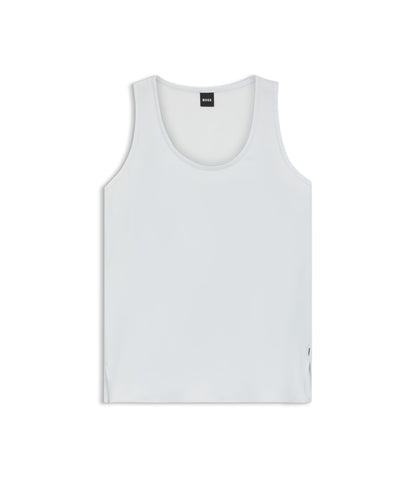 Boss Sleeveless Top In Stretch Silk Light Blue Women's