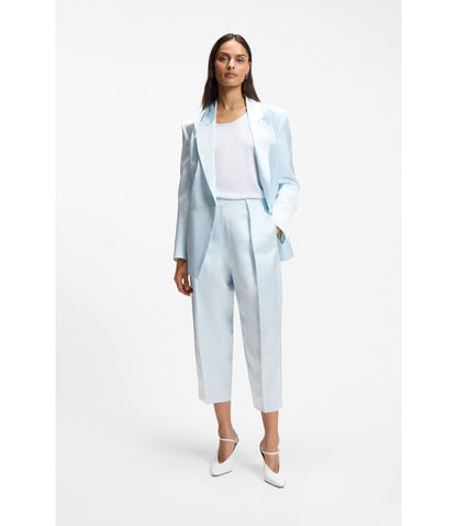 Boss Sleeveless Top In Stretch Silk Light Blue Women's