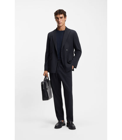 Boss Two Piece Slim Fit Suit In Performance Stretch Fabric Dark Blue